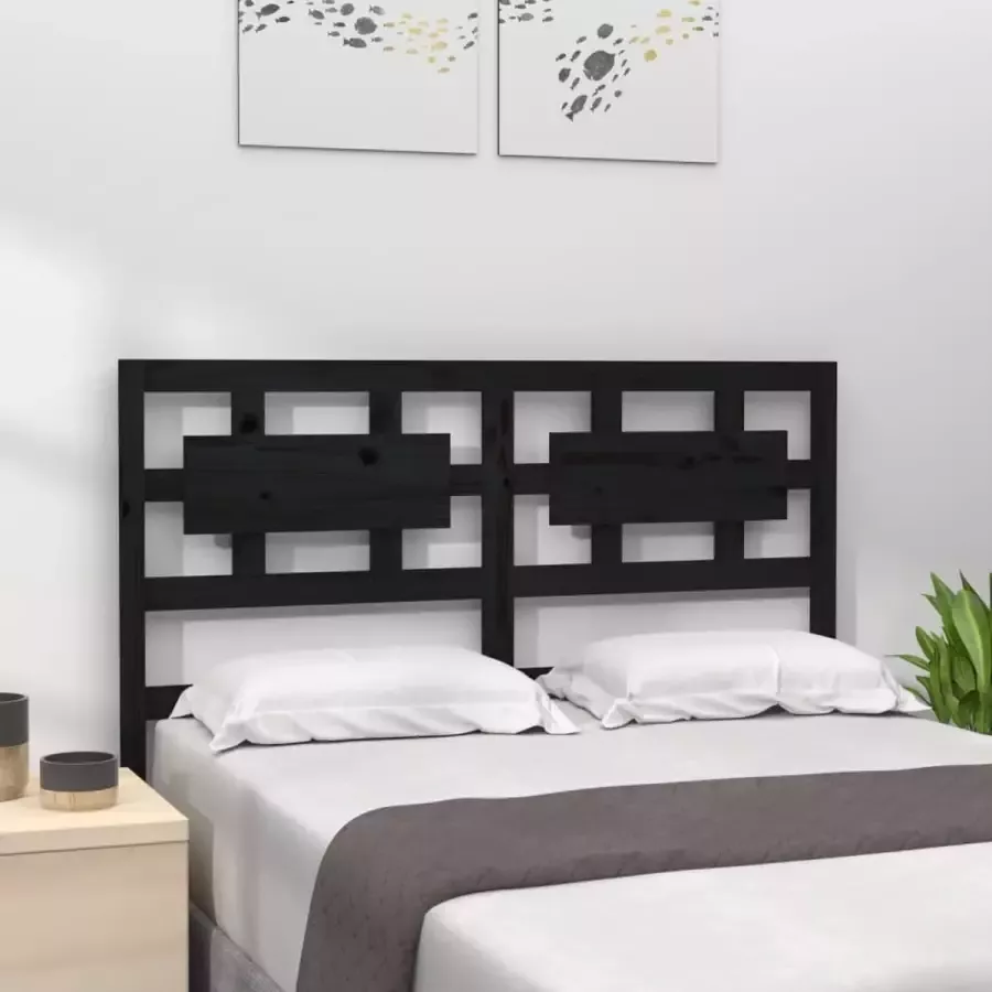 Furniture Limited Hoofdbord 140 5x4x100 cm massief grenenhout zwart