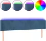 Furniture Limited Hoofdbord LED 183x16x78 88 cm fluweel donkerblauw - Thumbnail 1