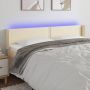 Furniture Limited Hoofdbord LED 183x16x78 88 cm kunstleer crèmekleurig - Thumbnail 2