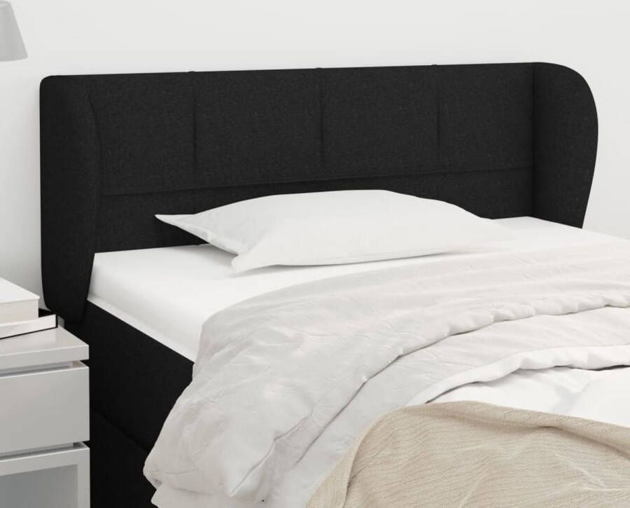 Furniture Limited Hoofdbord met randen 103x23x78 88 cm stof zwart