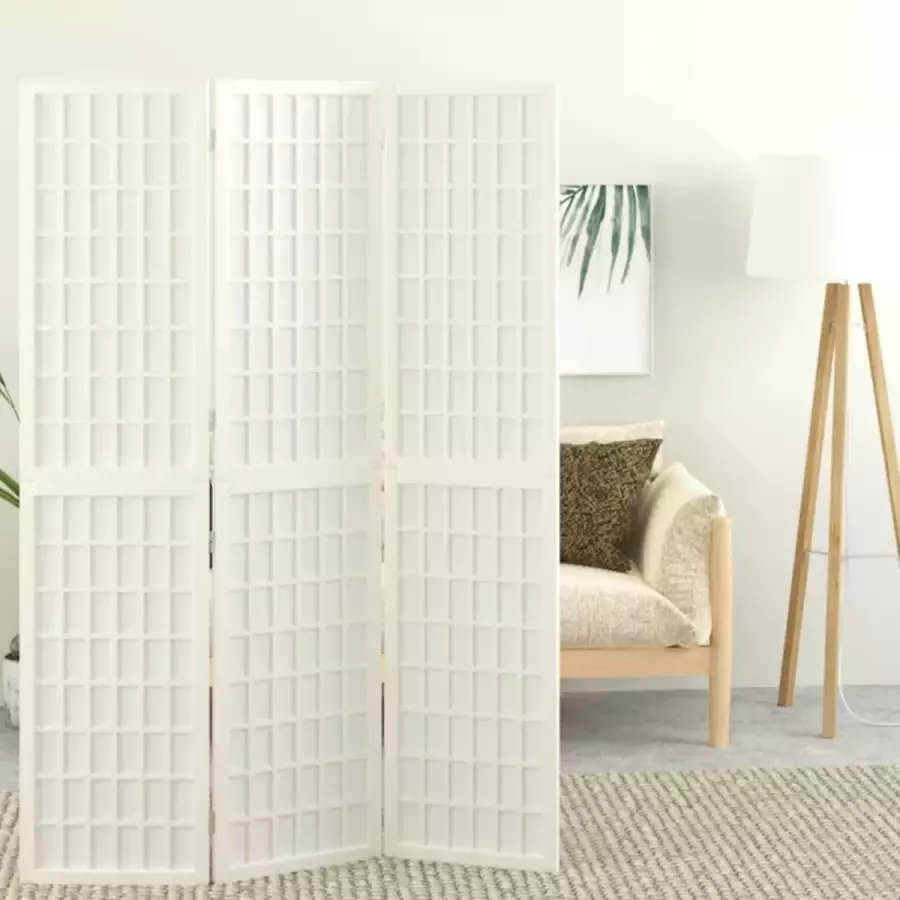 Furniture Limited Kamerscherm inklapbaar 3 panelen Japanse stijl 120x170 cm wit