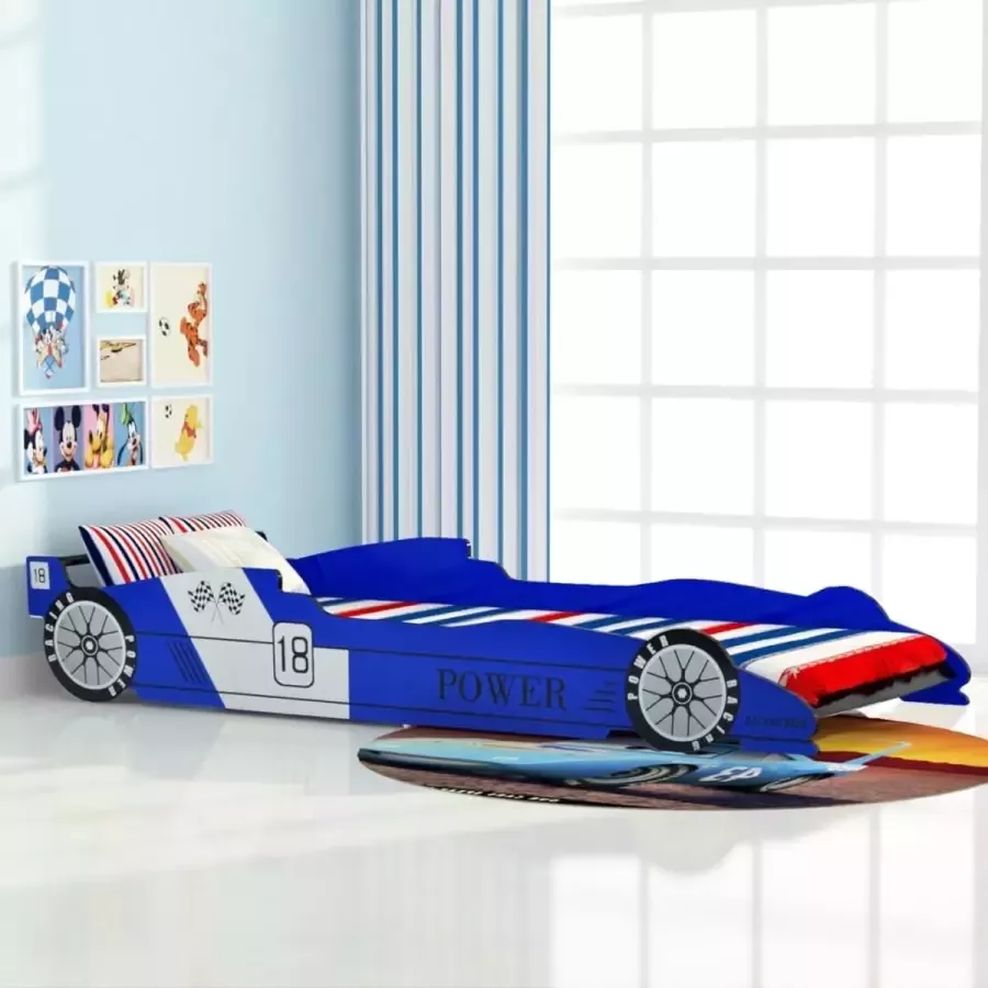 Furniture Limited Kinderbed raceauto blauw 90x200 cm