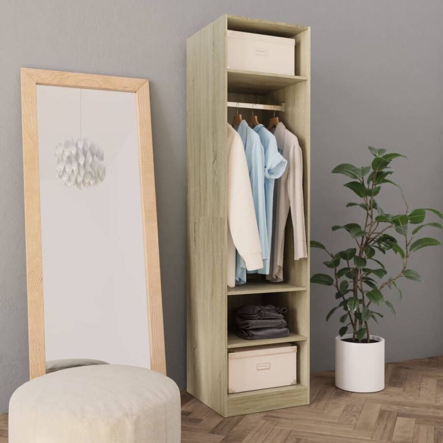 Furniture Limited Kledingkast 50x50x200 cm bewerkt hout sonoma eikenkleurig