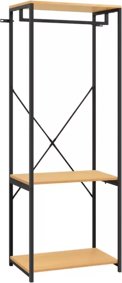Furniture Limited Kledingkast 60x40x167 cm metaal spaanplaat zwart eikenkleurig