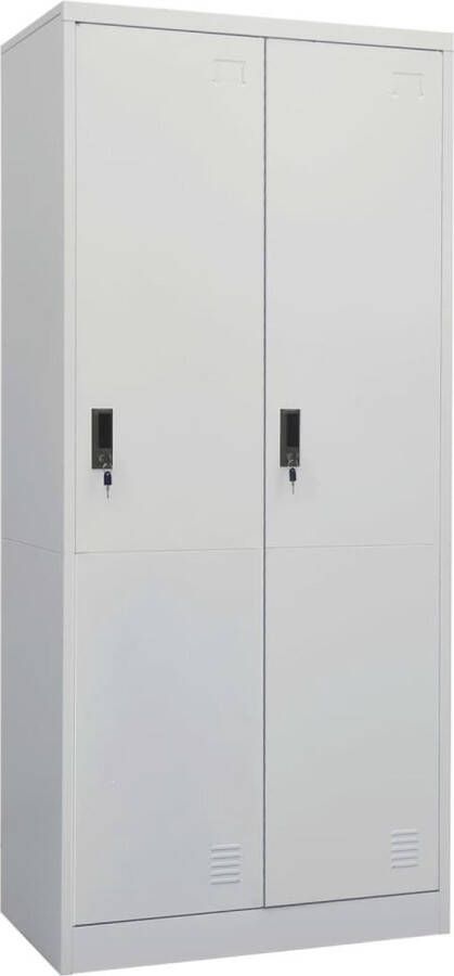 Furniture Limited Kledingkast 80x50x180 cm staal lichtgrijs