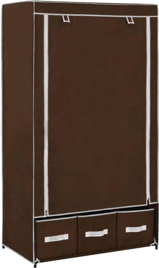 Furniture Limited Kledingkast 87x49x159 cm stof bruin