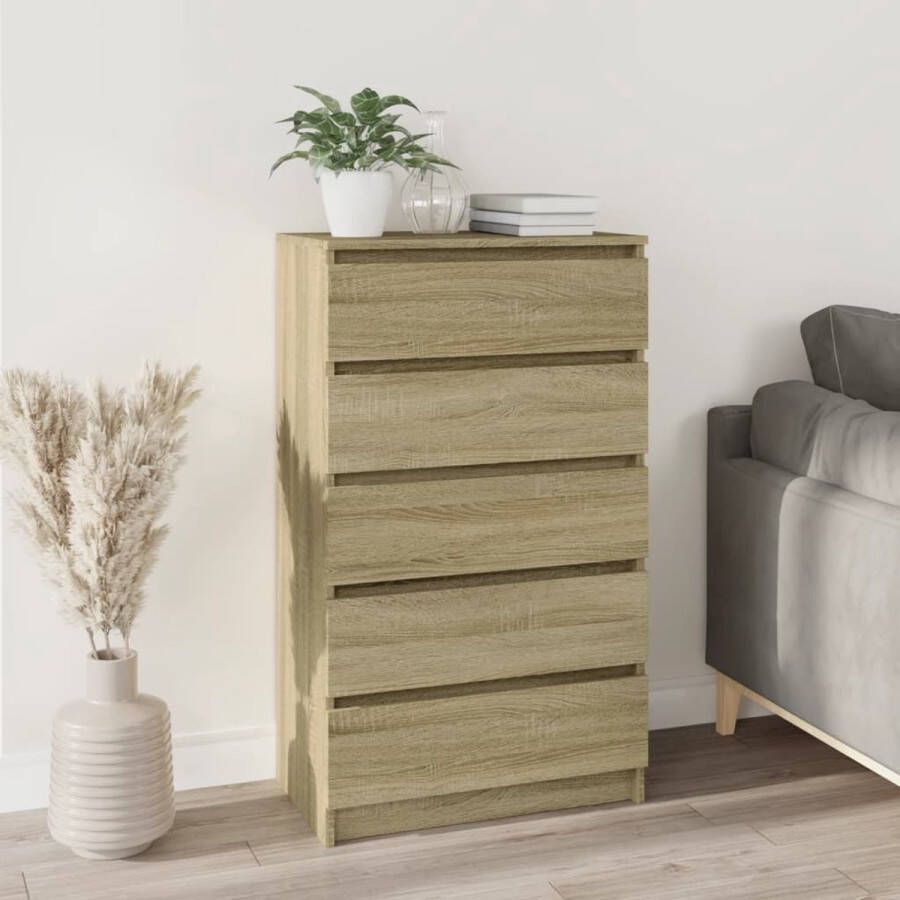 Furniture Limited Ladekast 60x36x103 cm bewerkt hout sonoma eikenkleurig