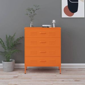 Furniture Limited Ladekast 80x35x101 5 cm staal oranje