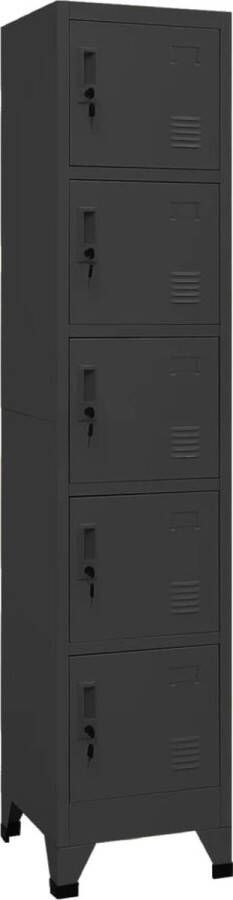 Furniture Limited Lockerkast 38x40x180 cm staal antracietkleurig