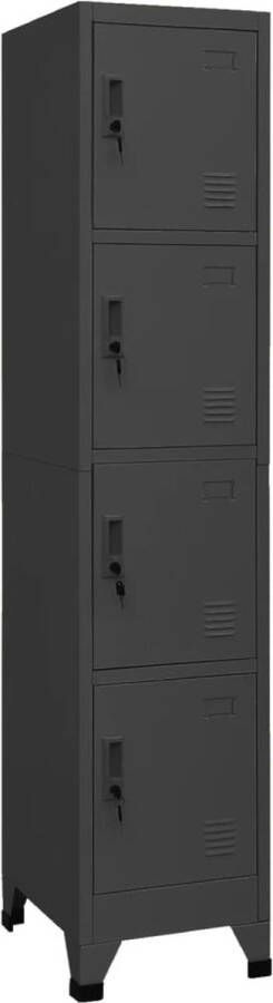 Furniture Limited Lockerkast 38x45x180 cm staal antracietkleurig - Foto 2