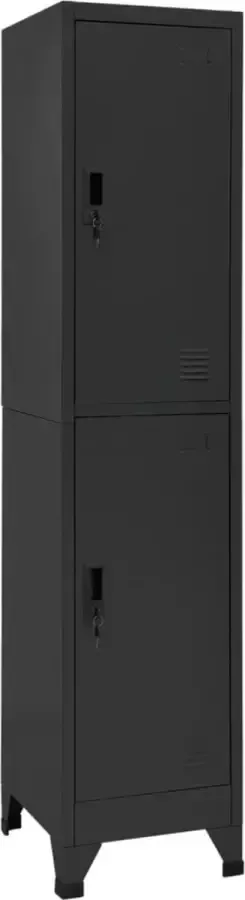 Furniture Limited Lockerkast 38x45x180 cm staal antracietkleurig