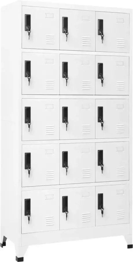Furniture Limited Lockerkast 90x40x180 cm staal wit