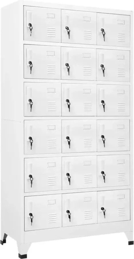 Furniture Limited Lockerkast met 18 vakken 90x40x180 cm metaal