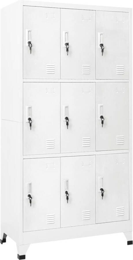 Prolenta Premium INFIORI Lockerkast met 9 vakken 90x45x180 cm staal grijs