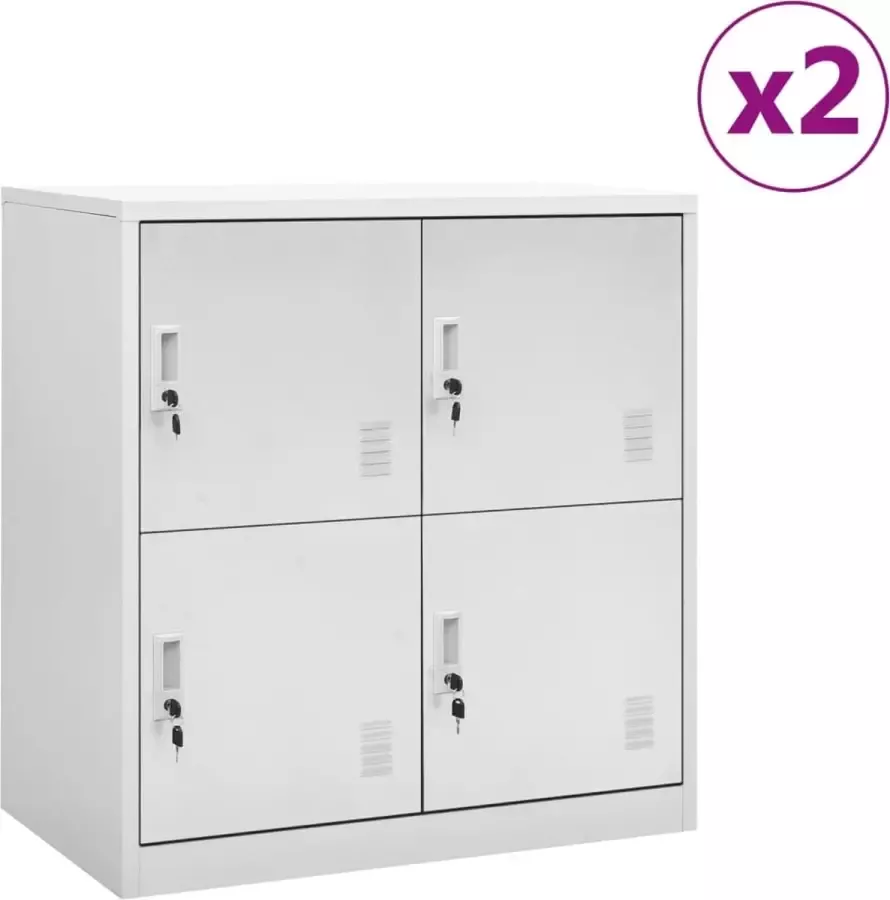 Furniture Limited Lockerkasten 2 st 90x45x92 5 cm staal lichtgrijs - Foto 2