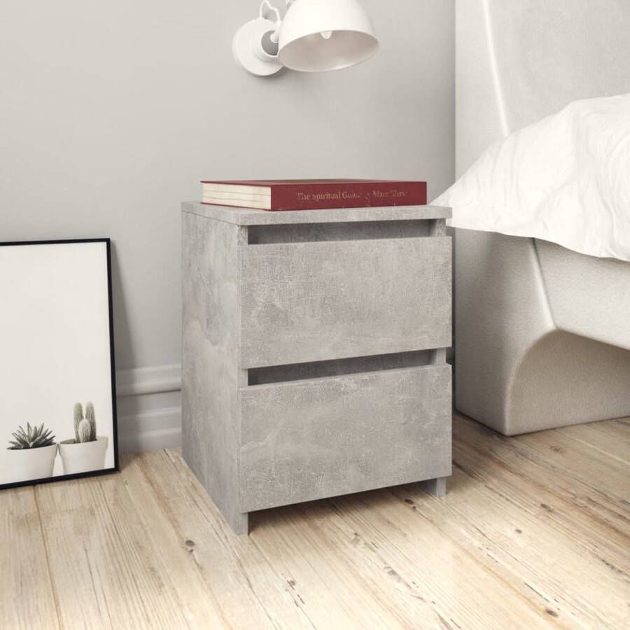 Furniture Limited Nachtkastje 30x30x40 cm bewerkt hout betongrijs
