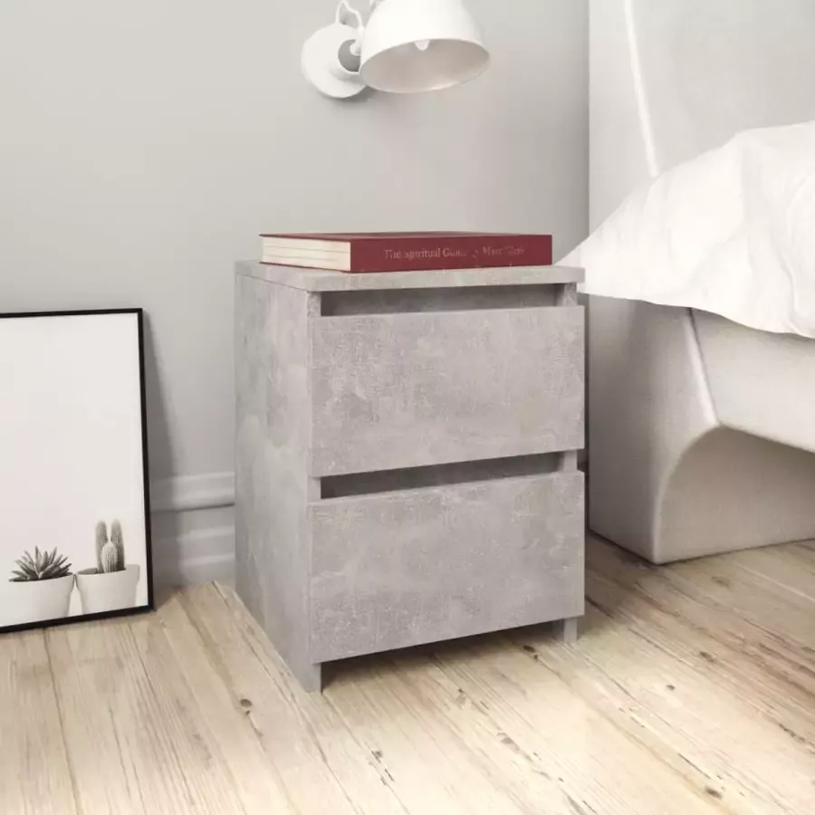 Furniture Limited Nachtkastje 30x30x40 cm bewerkt hout betongrijs