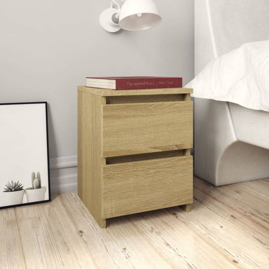 Furniture Limited Nachtkastje 30x30x40 cm bewerkt hout sonoma eikenkleurig