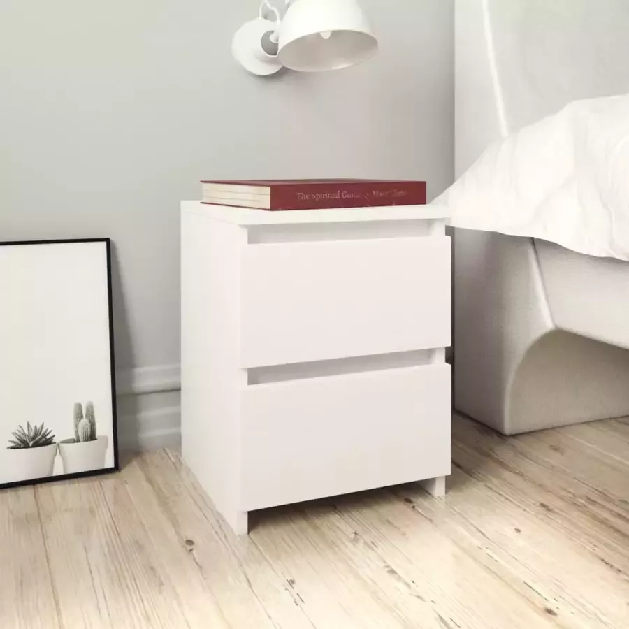 Furniture Limited Nachtkastje 30x30x40 cm bewerkt hout wit