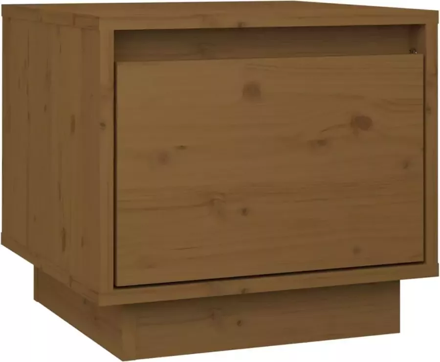 Furniture Limited Nachtkastje 35x34x32 cm massief grenenhout honingbruin