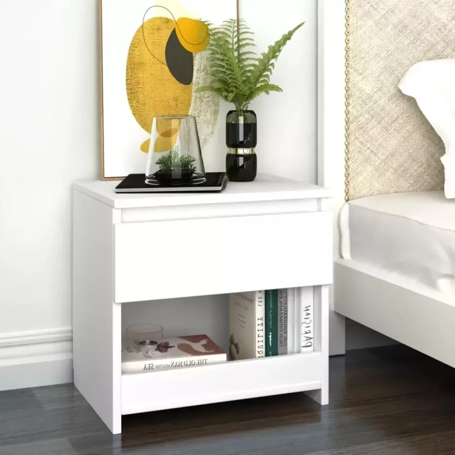 Furniture Limited Nachtkastje 40x30x39 cm bewerkt hout wit