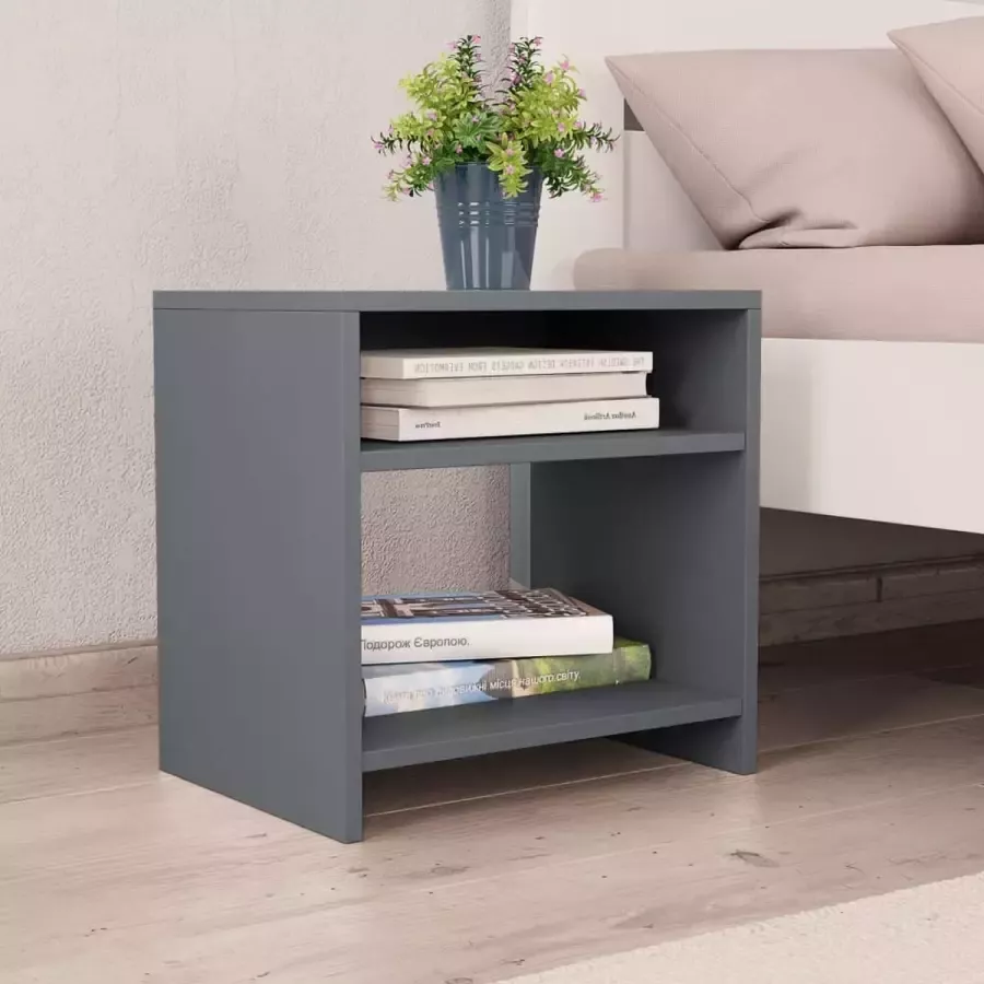 Furniture Limited Nachtkastje 40x30x40 cm bewerkt hout grijs