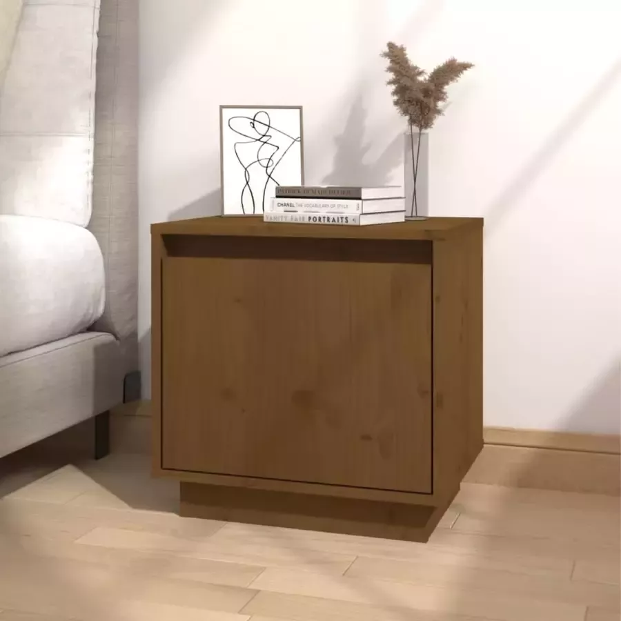 Furniture Limited Nachtkastje 40x30x40 cm massief grenenhout honingbruin