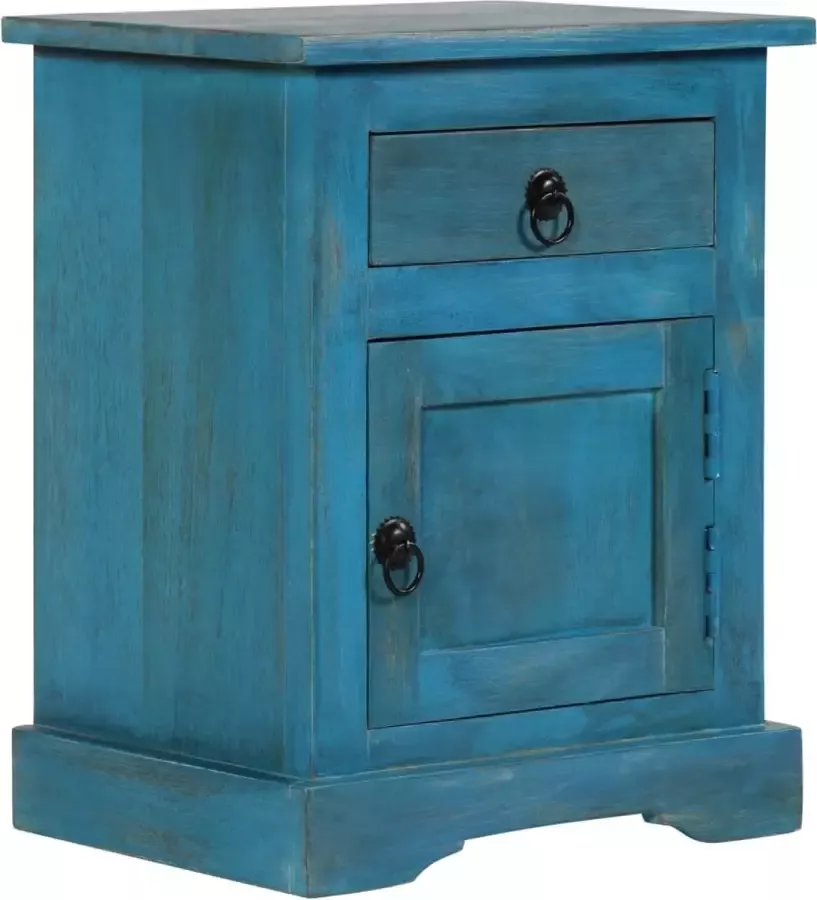 Furniture Limited Nachtkastje 40x30x50 cm massief mangohout blauw