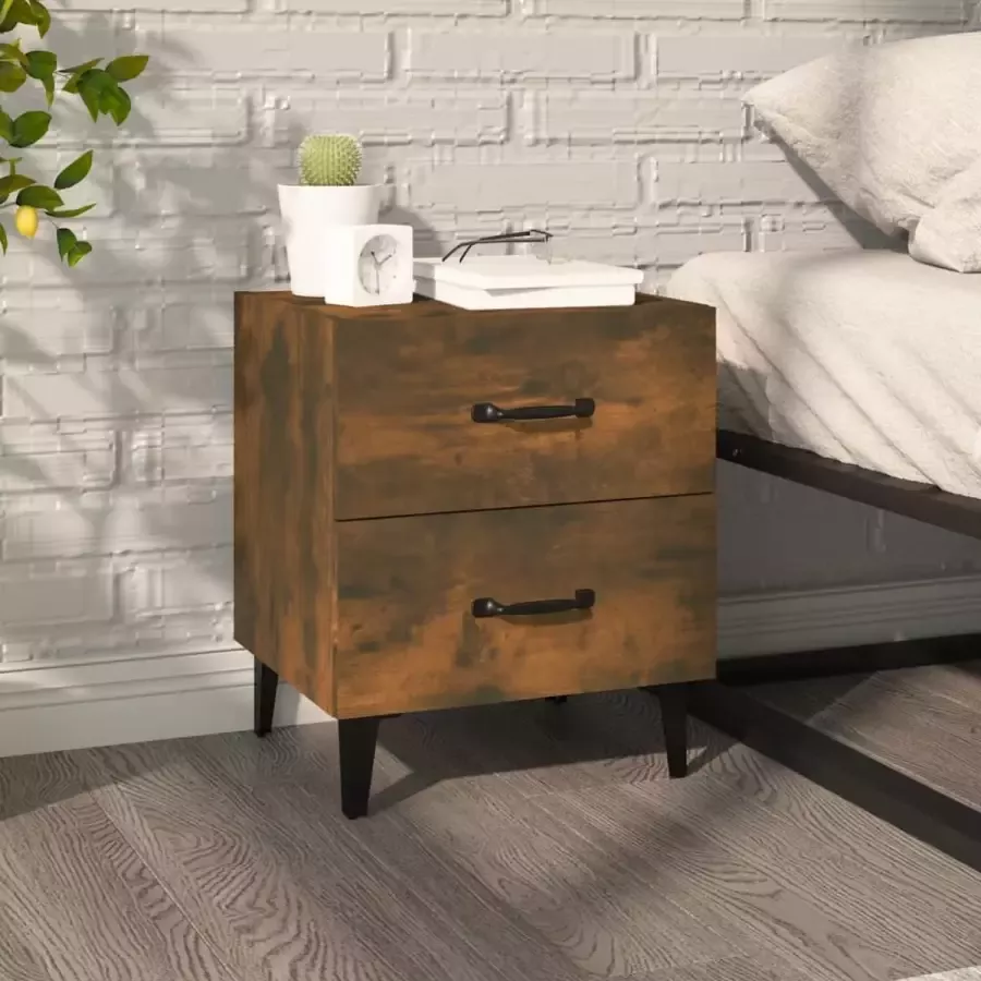Furniture Limited Nachtkastje 40x35x47 5 cm gerookt eikenkleurig