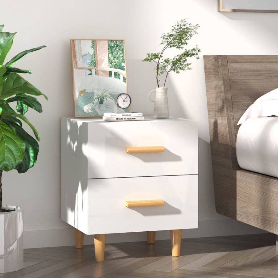 Furniture Limited Nachtkastje 40x35x47 5 cm hoogglans wit
