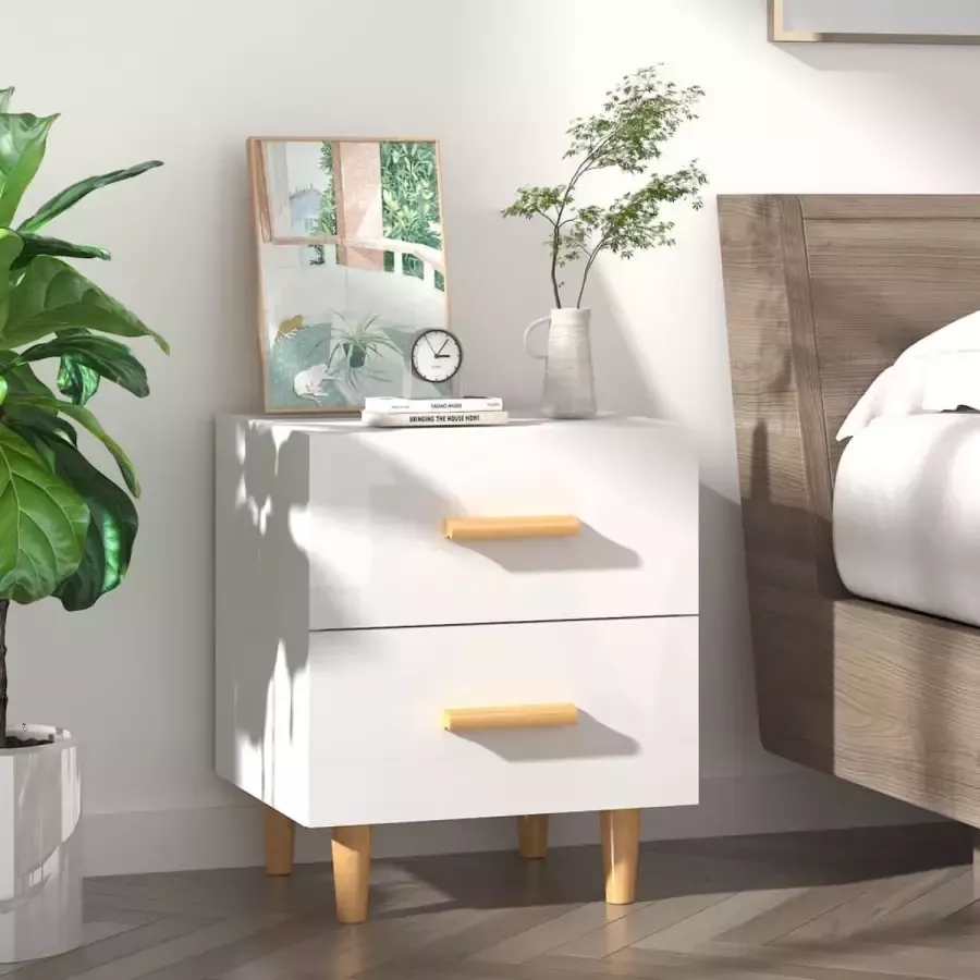 Furniture Limited Nachtkastje 40x35x47 5 cm hoogglans wit