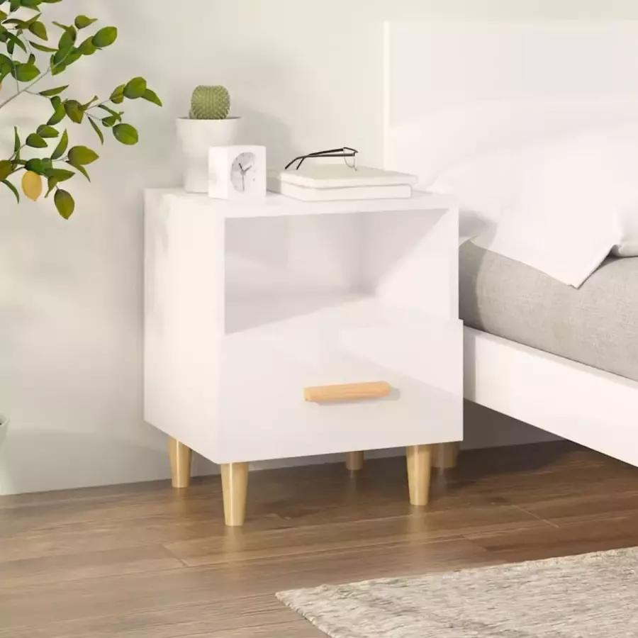 Furniture Limited Nachtkastje 40x35x47 cm hoogglans wit