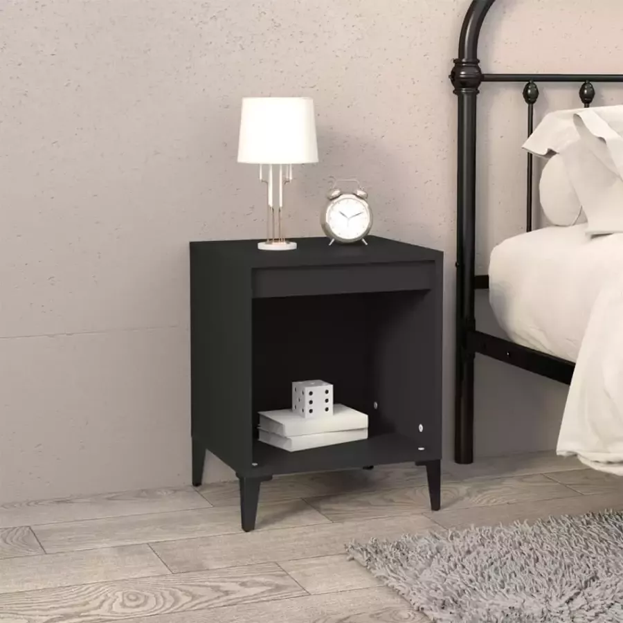 Furniture Limited Nachtkastje 40x35x50 cm zwart