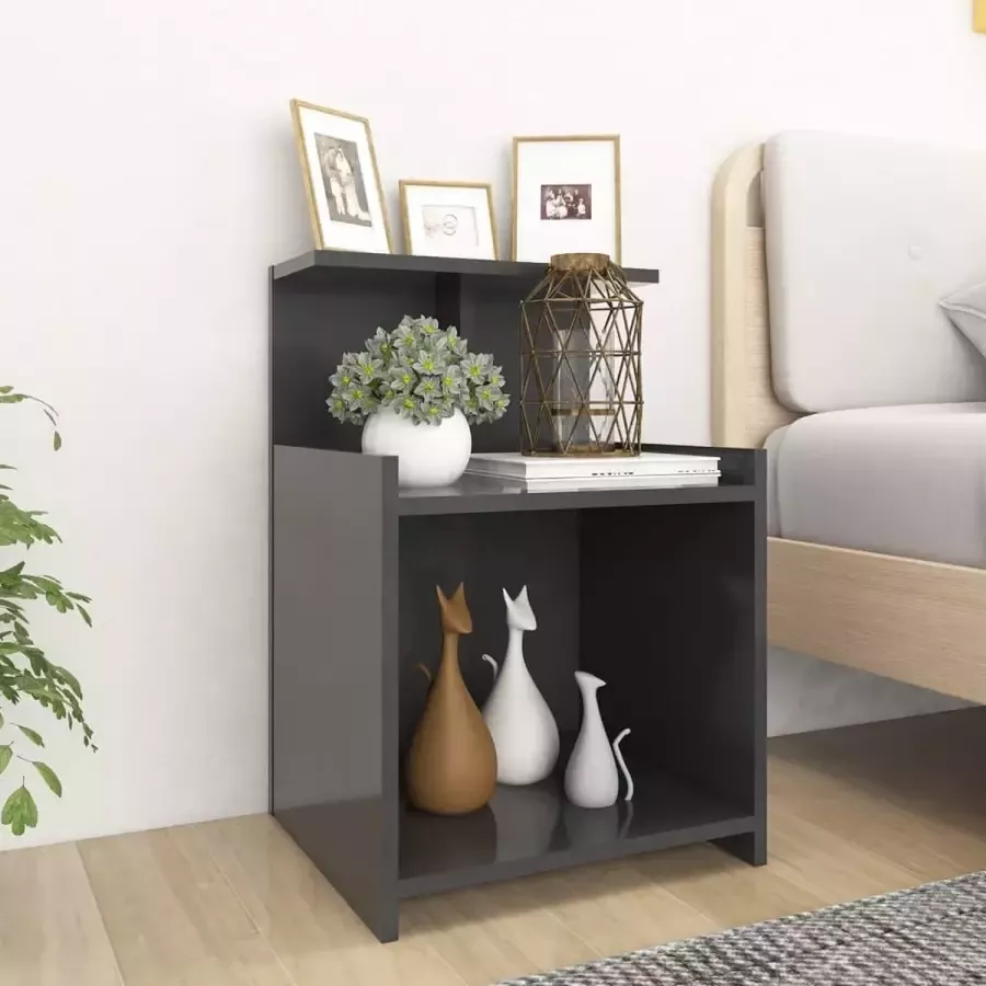 Furniture Limited Nachtkastje 40x35x60 cm spaanplaat grijs