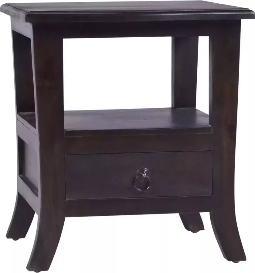 Furniture Limited Nachtkastje 40x40x45 cm massief mahoniehout lichtzwart