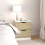 Furniture Limited Nachtkastje 40x40x50 cm spaanplaat wit en sonoma eikenkleurig - Thumbnail 1