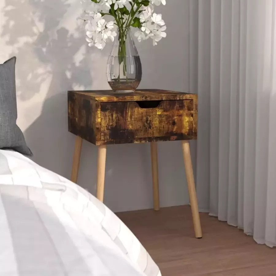 Furniture Limited Nachtkastje 40x40x56 cm spaanplaat gerookt eikenkleurig