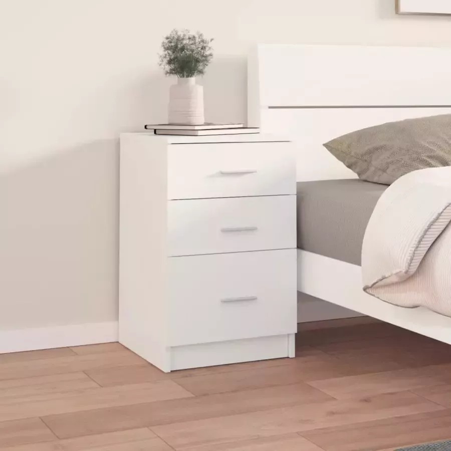 Furniture Limited Nachtkastje 40x40x63 cm bewerkt hout wit