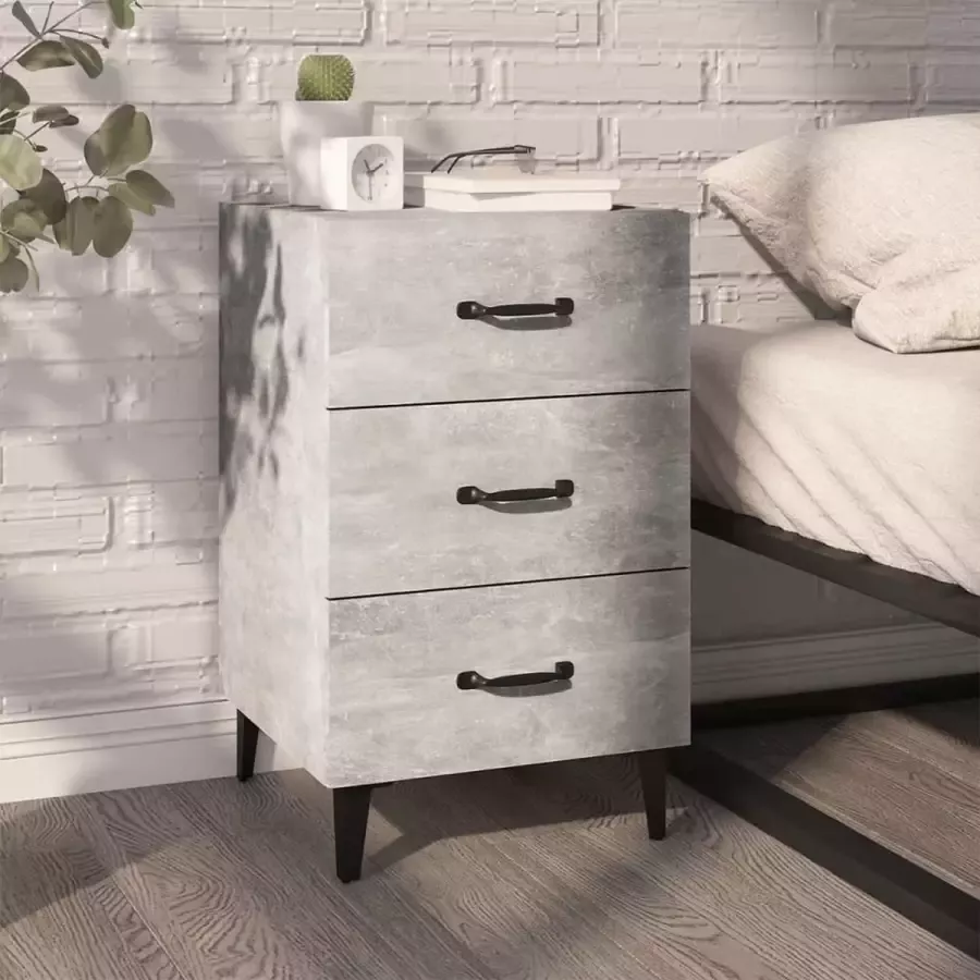 Furniture Limited Nachtkastje 40x40x66 cm bewerkt hout betongrijs