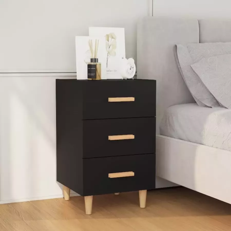Furniture Limited Nachtkastje 40x40x66 cm bewerkt hout zwart