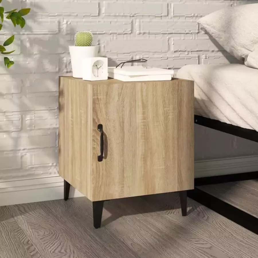 Furniture Limited Nachtkastje bewerkt hout sonoma eikenkleurig