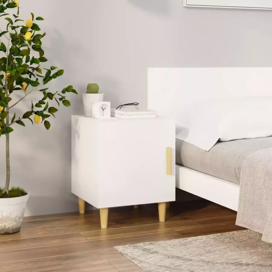 Furniture Limited Nachtkastje bewerkt hout wit