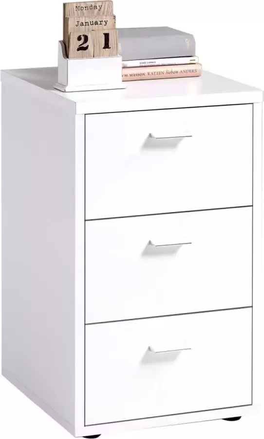 Furniture Limited Nachtkastje met 3 lades wit