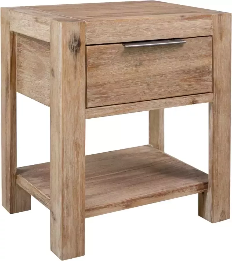 Furniture Limited Nachtkastje met lade 40x30x48 cm massief acaciahout