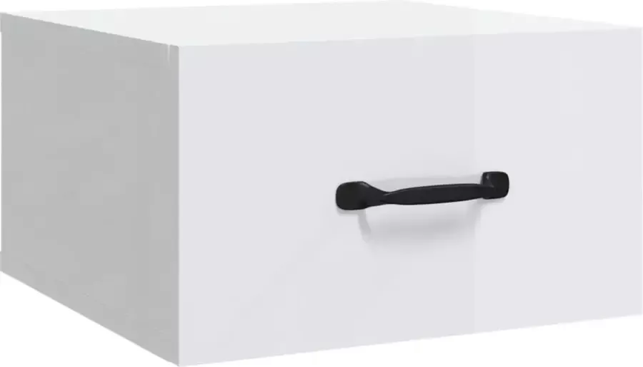 Furniture Limited Nachtkastje wandgemonteerd 35x35x20 cm hoogglans wit