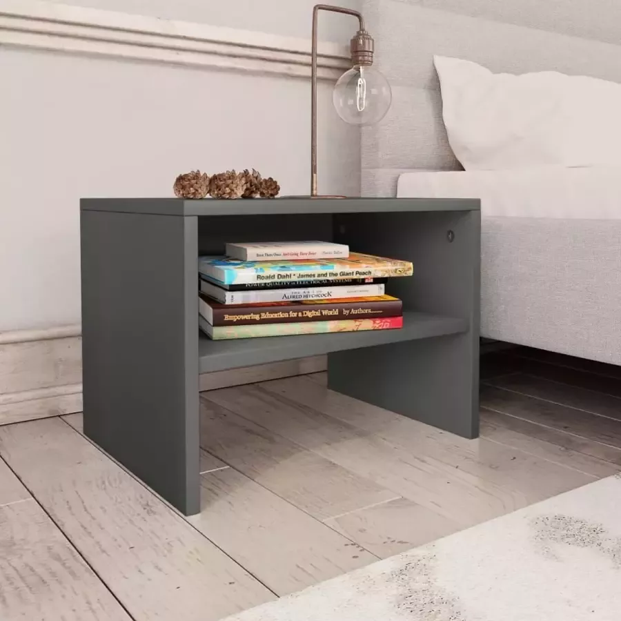 Furniture Limited Nachtkastjes 2 st 40x30x30 cm bewerkt hout grijs