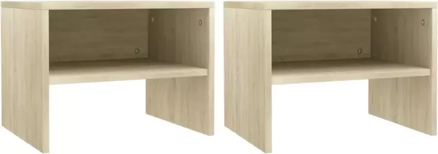 Prolenta Premium INFIORI Nachtkastjes 2 st 40x30x30 cm bewerkt hout sonoma eikenkleurig - Foto 1