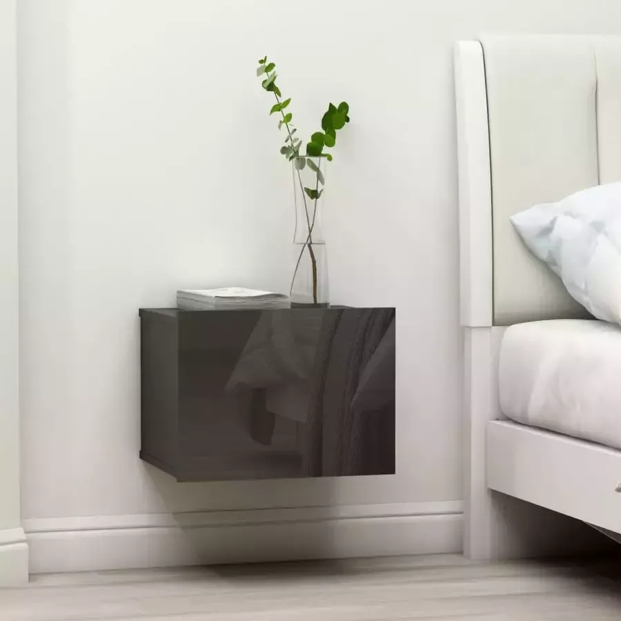 Furniture Limited Nachtkastjes 2 st 40x30x30 cm spaanplaat hoogglans grijs