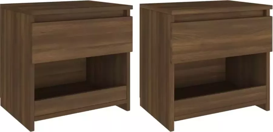 Prolenta Premium INFIORI Nachtkastjes 2 st 40x30x39 cm bewerkt hout bruineikenkleurig - Foto 1