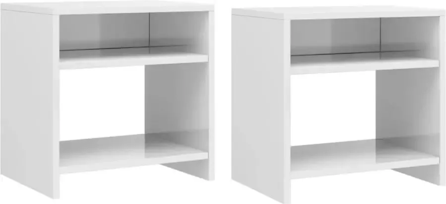 Furniture Limited Nachtkastjes 2 st 40x30x40 cm bewerkt hout wit